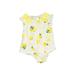 First Impressions Short Sleeve Onesie: Yellow Bottoms - Size 6-9 Month