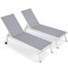 Pirecart 61" Long Reclining Single Chaise Metal in Gray/White | 39 H x 23 W x 61 D in | Outdoor Furniture | Wayfair USATCN1049107