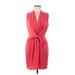 Forever 21 Casual Dress - Wrap: Red Solid Dresses - Women's Size Medium