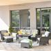 Lark Manor™ Guillen Rattan Sofa Seating Group w/ Cushions in Gray | 33.85 H x 72.83 W x 34.64 D in | Outdoor Furniture | Wayfair