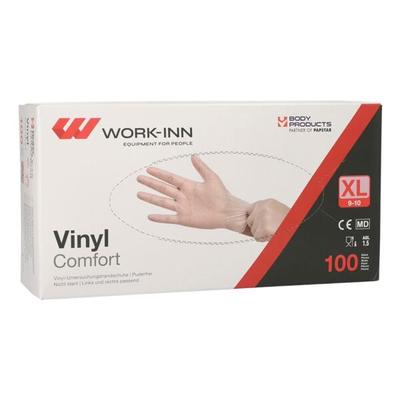 Papstar 100er-Pack Einmalhandschuhe »WORK-INN Comfort« Vinyl transparent XL, puderfrei transparent Image