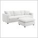 White Reclining Sectional - Latitude Run® Modern L-shaped Couch Set w/ Convertible Ottoman for Living Room Polyester | Wayfair