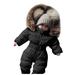2DXuixsh Kids Girls Jacket Size 7 Romper Coat Snowsuit Jumpsuit Hooded Baby Outerwear Jacket Warm Girls Girls Coat&Jacket Snow Suit 14 16 Girls Cotton Blend Black 70