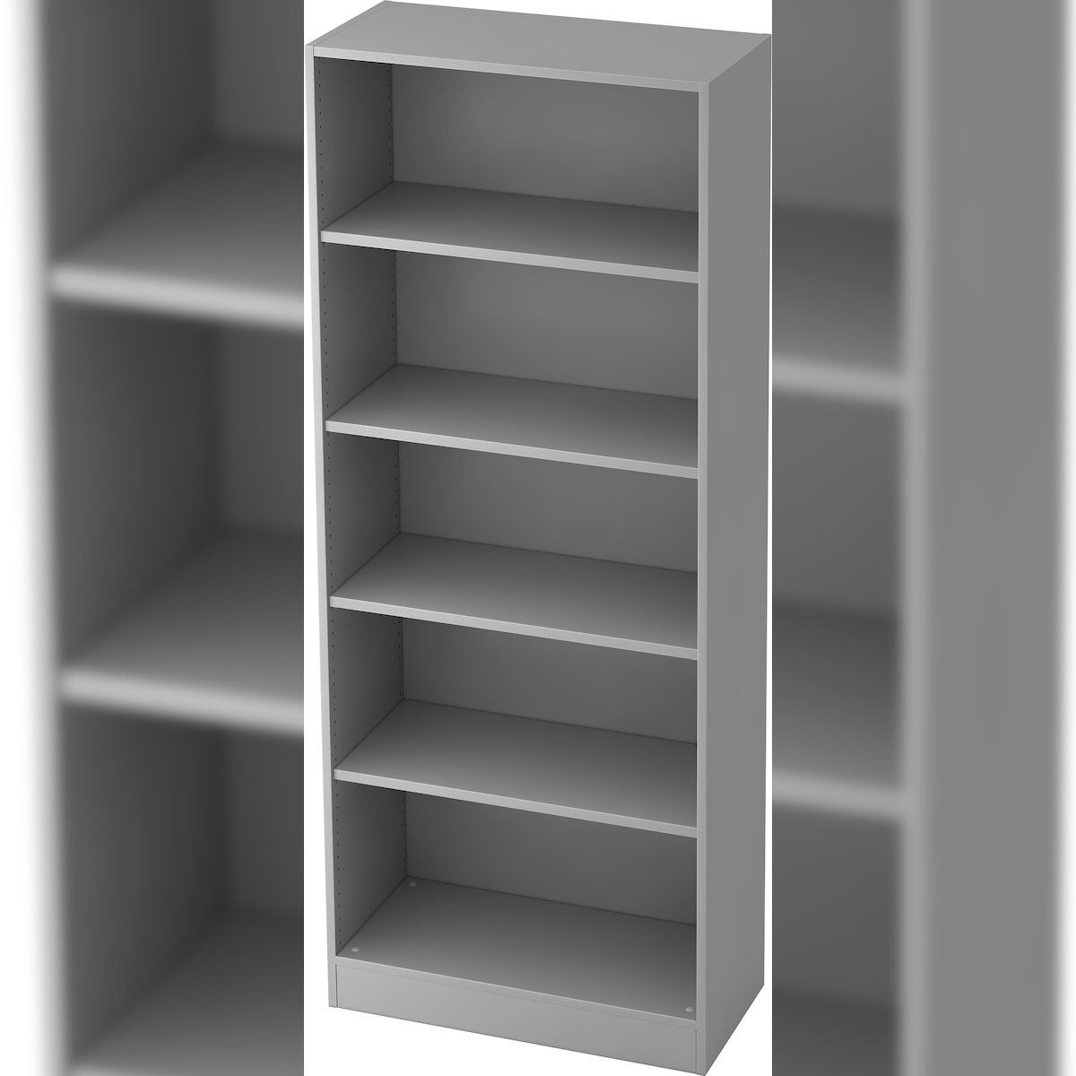 bümö office Regal grau, Standregal Holz - Aktenregal für Ordner & Bücher, Bücherregal 80 cm breit, 5 OH Regal Wand, Büroregal, Holzregal, Image