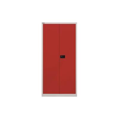 BISLEY Universal Garderobenschrank abschließbar - Stahlschrank mit Hutboden & Kleiderstange, Mitteltrennwand & 3 Fachböden, Flügeltürenschrank mit