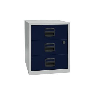 Bisley Home Beistellschrank auf Rollen mit Schloss aus Stahlblech, 3 Universal-Schubladen abschließbar - Büroschrank für DIN A4 Dokumente, Kleinteile Image