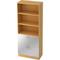 bümö office Aktenschrank mit Hängeregister-Schubladen abschließbar, Büroschrank Holz, 80cm breit in Buche/Silber - Hängeregistratur für Hängeordner,