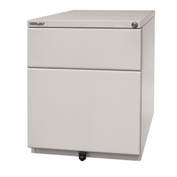 BISLEY OBA Rollcontainer mit 2 Schüben aus Metall abschließbar in lichtgrau - Bürocontainer mit Universalschublade & Hängeregistratur, Container mit Image