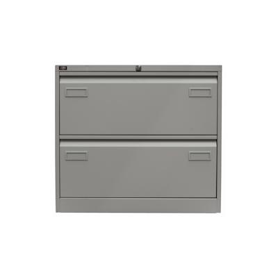BISLEY Light Hängeregistraturschrank mit Schloss aus Metall in silber, 2 Schubladen, doppelbahnig - Hängeregisterschrank abschließbar, Image