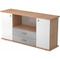 bümö Sideboard grau mit Flügeltüren & Regal - Büromöbel Sideboard mit Schubladen Holz 166cm breit, 45cm schmal, Büro Schrank für Flur oder als