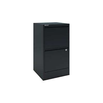 Bisley Home Filer Hängeregistraturschrank mit Schloss aus Stahlblech, 2 Schubladen, einbahnig - Hängeregisterschrank abschließbar, Hängeregistratur Image