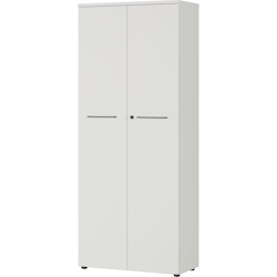 bümö Andratx Aktenschrank abschließbar, Büroschrank Holz 80cm breit in Lichtgrau - abschließbarer Schrank mit 5OH Aktenregal für's Büro & Image