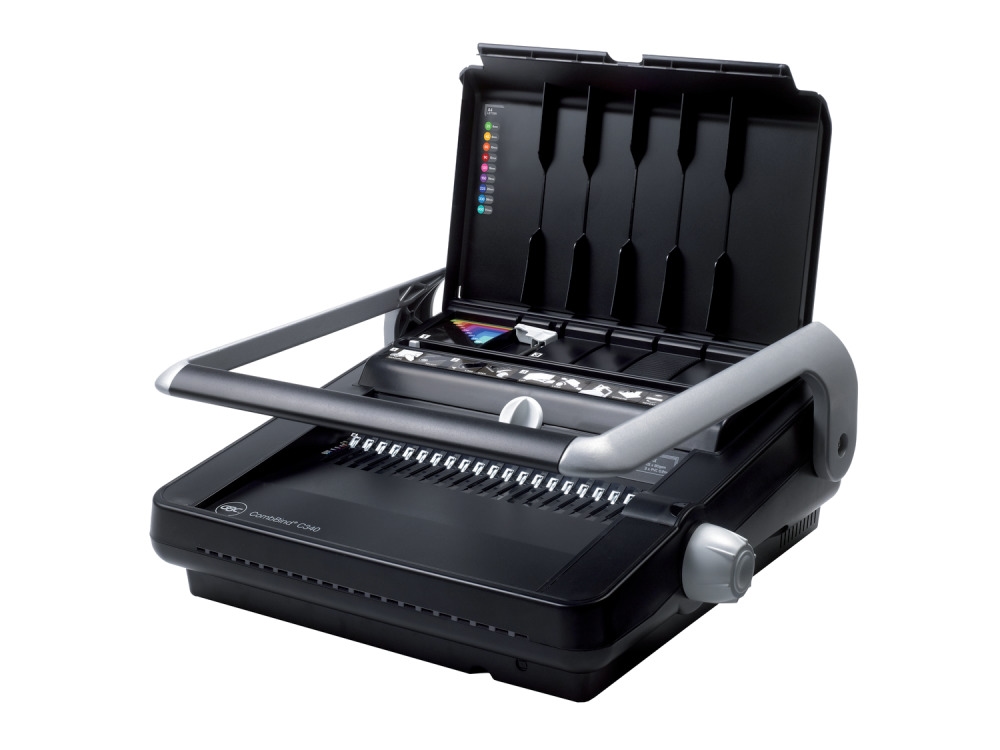 GBC Plastikbindesystem CombBind C340, Stanzleistung 25 Blatt, max. Bindung 450 Blatt, 21 Ring Stanzung A4 Image