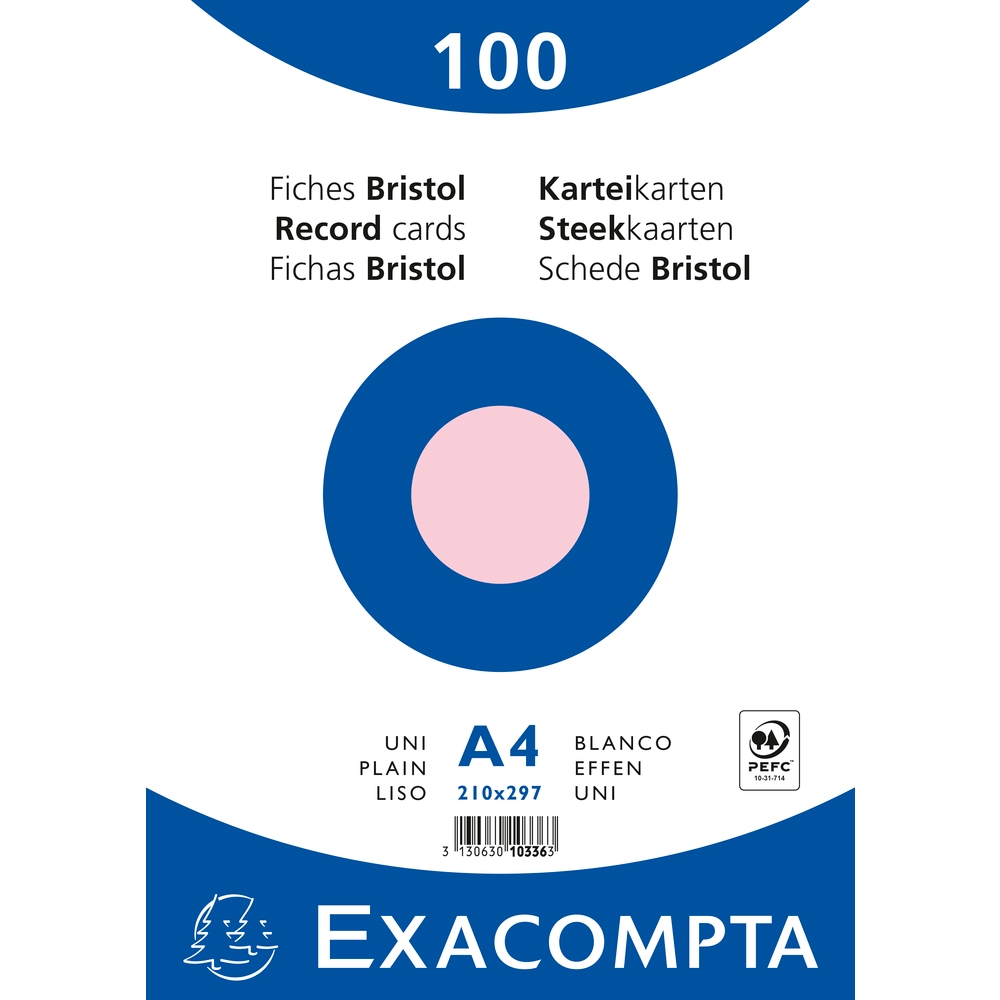 Exacompta Karteikarten blanko DIN A4 100 St eingeschweißt Image