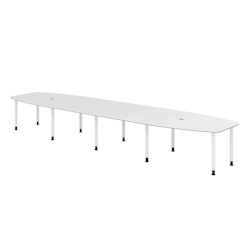 bümö Konferenztisch XXL KT52 in Weiß Füße in Weiß