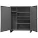 Durham Extra Heavy Duty Welded 12 Gauge Steel Wardrobe Cabinet & 4 Shelves Gray - 78 x 48 x 24 in.