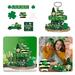 Sehao St. Patricks Day Tiered Tray Decor Lucky Wooden Table Signs Green Block Party Wood Table Centerpieces with Holder for St. Patricks Home Holiday Decor Green One Size