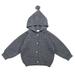 ASFGIMUJ Girls Sweaters Children S Sweater Autumn Boys And Girls Solid Color Hooded Cardigan Baby Knitted Wool Coat Knitted Cardigan Grey 5 Years-6 Years