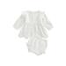 TheFound Infant Baby Girls Summer Clothes Long Sleeve Tunic Dress Tops Elastic Ruffle Shorts Outfits