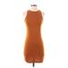 Wild Fable Casual Dress - Mini Crew Neck Sleeveless: Orange Solid Dresses - Women's Size Small