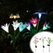 KTCINA Solar Stake Lights Outdoor Waterproof 3Pack Solar Powered Flower Lights with 12 Lily Flowers LED Solar Landscape Lighting Decorative Light for Patio