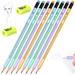 1 Set of Pencils with Pencil Sharpeners Triangle Shaped Pencils for Preschool Kids Children Writing Sketching Drawing