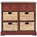 SAFAVIEH Herman Rustic 2-Drawer Storage Unit with 4 Wicker Baskets (29.9 in. W x 13 in. D x 26 in. H)