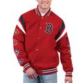 Men's G-III Sports by Carl Banks Red Boston Sox Quick Full-Snap Varsity Jacket