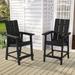 Sonerlic 2 Peaks Adirondack Chair Patio Bar Stool Furniture for Outdoors Black