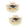 2pcs Ramen Noodle Bowl Ceramic Noodle Bowl Japanese Style Noodle Bowl Lidded Noodle Bowl