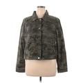 Ann Taylor LOFT Jacket: Short Green Camo Jackets & Outerwear - Women's Size X-Large