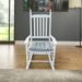 Classic Wooden Porch Rocker Chair Outdoor Rocking Chair for Front Porch Patio or Garden-White