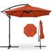 Best Choice Products 10ft Offset Hanging Outdoor Market Patio Umbrella w/ Easy Tilt Adjustment - Rust