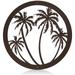 Metal Palm Tree Wall EC36 Plaque Hanging Decor Decorative Palm Tree Antique Round Outdoor Metal Wall Art Tropical Wall Decor for Garden Home Patio Outdoor Supplies 12 Inch