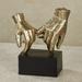 Lingering Hold Hands Table Sculpture Gold