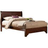 Size Wood Sleigh Bed Box Spring Required In Cappuccino (Brown)