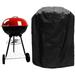 BBQ Grill Cover Waterproof EC36 Dustproof Oven Protection Cover for Round Gas Charcoal Electric Barbecue Outdoor Patio Garden Accessory with Storage Bag Black