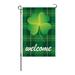 Yellow Tong Shamrocks St.Patrick s Day Burlap-House Flag Welcome 12x18inch
