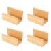 4X Bamboo Wood Desktop Business Card Holder for Desk Sturdy Business Card Display Stand for Office for Men Women