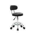 [US IN STOCK] Round Rolling Stool with Foot Rest Swivel Height Adjustment Spa Drafting Salon Tattoo Work Office Massage Stools Task Chair Height (18.9-22.83 inch)