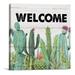 Welcome Cactus Canvas Prints EC36 Wall Art Decor Desk Sign Cactus Lover Poster Painting Framed Artwork 8 x 8 Inch Welcome Signs Summer Rustic Home Shelf Wall Decoration