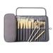 Makeup Bag Cosmetic Brush Organiser Handbag Cosmetic Bag with 12 Brush Holders for Brush Sets and Makeup Accessories