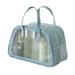 Clear Makeup Bag PVC Waterproof Cosmetic Bag Large Clear Travel Toiletry Organizer Bag Set Clear Plastic Tote Bags Transparent Cosmetic Bag Clear Tote Bags Large Capacity Thickened Wash Bag - Blue