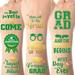 12 Sheets Graduation Temporary Tattoos Green and Gold Glitter Metallic Style Graduation Party Favors 2024 Congrats Grad Class of 2024 Body Decorations Tattoos Gift for High School College