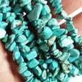 Bacatgem 5-10mm Synthetic Green EC36 Howlite Turquoise Irregular Tumbled Chip Beads for Jewelry Making Healing Crystal Drilled Loose Bead Strand DIY Craft Supplies(2 Strands)