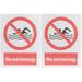2pcs Pool Side Decoration No Swimming Sign Safety No Swimming Sign Warning Label