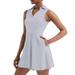 Yoodem Dresses Women Holiday Dresses for Women s Tennis Skirt with Built in Shorts Dress with 4 Pockets and Sleeveless Exercise. Party Dresses for Women White XL