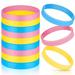 JOVITEC 12 Pieces Rubber Bracelets Solid Color Silicone Wristbands Multi-Pack Blank Wristbands Bracelets for Events Rubber Bands Party (Pink Blue Yellow)