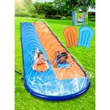 Syncfun 21ft Water Slides with 2 Boogie Boards 2 Sliding Racing Lanes and Sprinklers Backyard Outdoor Lawn Summer Toy Shark