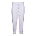 Dondup , White Loose Fit Ankle Length Pants ,White female, Sizes: W31, W27, W30, W28, W32, W24, W25